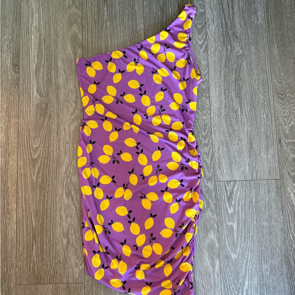ASOS One-Shoulder Dress with Lemon Print